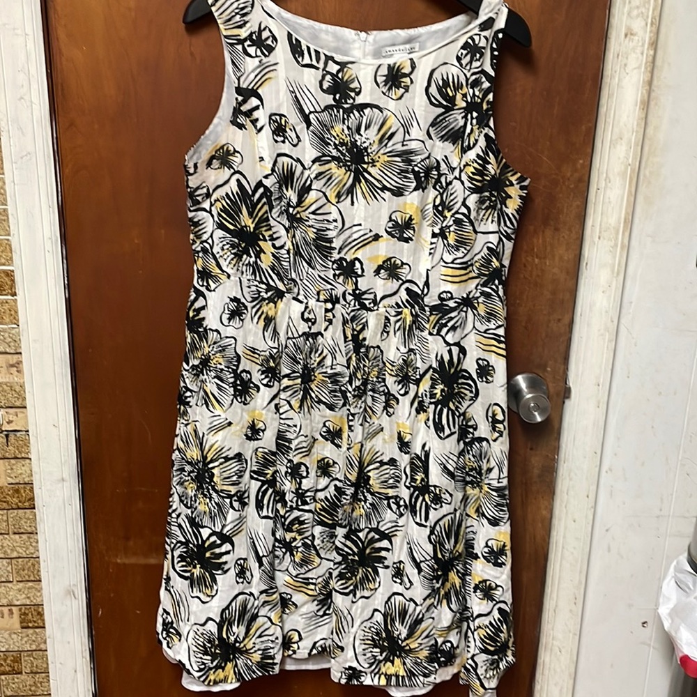 AMANDA LANE Floral Textured Fit & Flare Dress